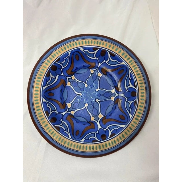 Large Ceramic Gouda Charger made in Holland, Gorgeous Purple toned piece with amazing detail. Nice depth to the bowl....