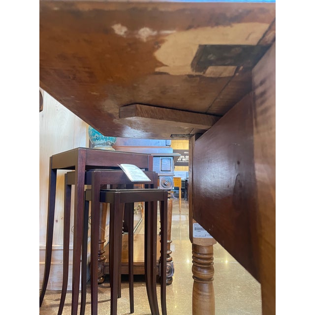 Antique Tiger Maple Drop‑Leaf Work Table, C. 1830 For Sale In New York - Image 6 of 9