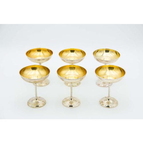 Silver Champagne Glasses, Set of 6 For Sale - Image 4 of 4