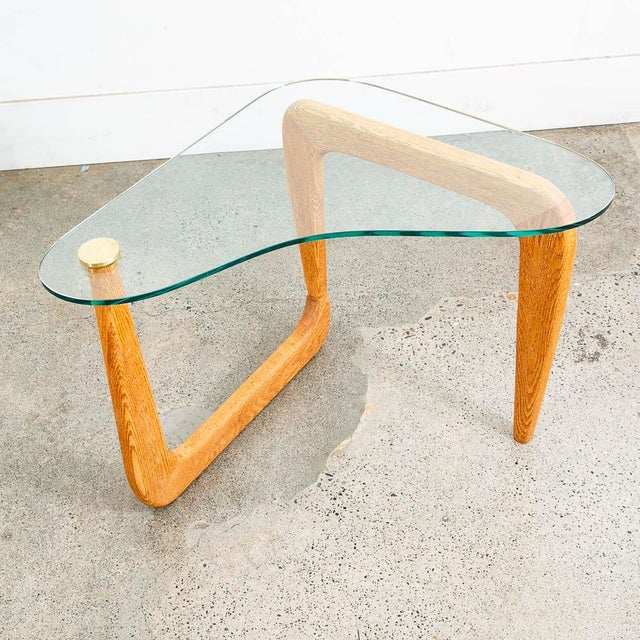 1960s Mid Century Modern Side Table Set Noguchi Style Nightstand White Oak Pair Two Nm For Sale In Sacramento - Image 6 of 12