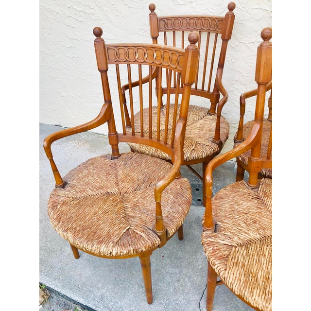 1950s Vintage Tomlinson Dining Chairs- Rush Seat Set of 4 For Sale - Image 9 of 10