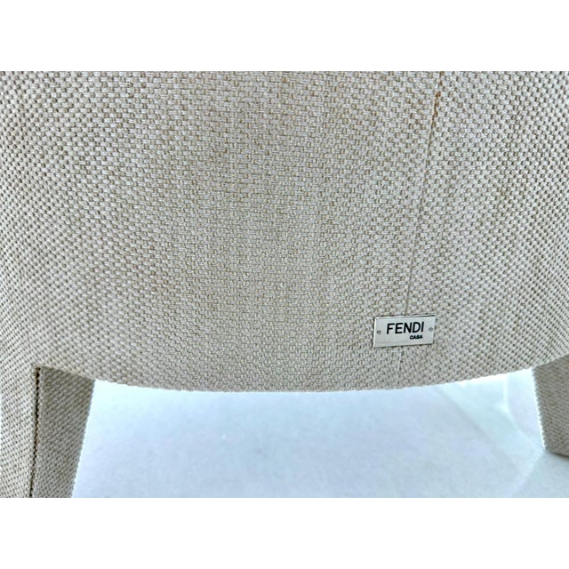 Fendi Casa Audrey D244 Italian Neutral Cream Armchair For Sale In Miami - Image 6 of 8