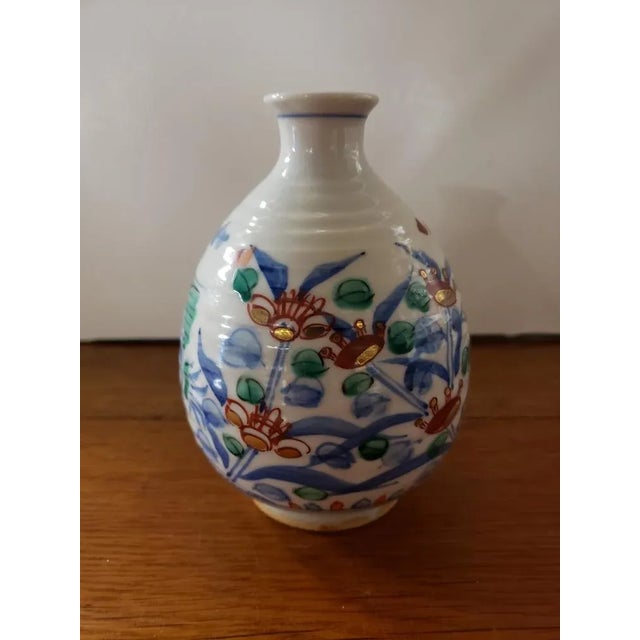 Circa 1970 Japanese Akae Style Ceramic Tokkuri Sake Carafe Bottle For Sale - Image 4 of 6
