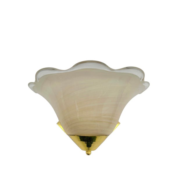 Tan Shell Shaped Glass Wall Lights in the style of La Murrina, 1980s, Set of 2 For Sale - Image 8 of 13