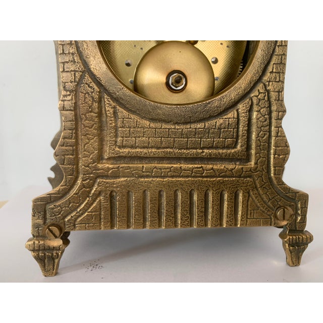 German Mantel Clock in Brass, 1950s For Sale - Image 4 of 18