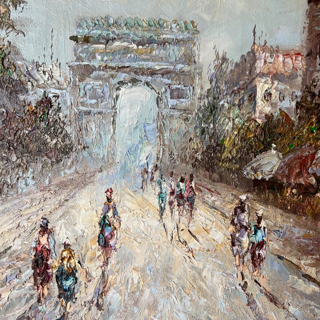 Yvonne Dupré, Mid-Century Parisian Street Scenem, 1970s, Oil on Canvas For Sale - Image 3 of 18