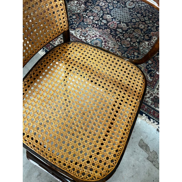 1970s 1970s Vintage Prague Model Wooden and Caned Accent Chair For Sale - Image 5 of 6