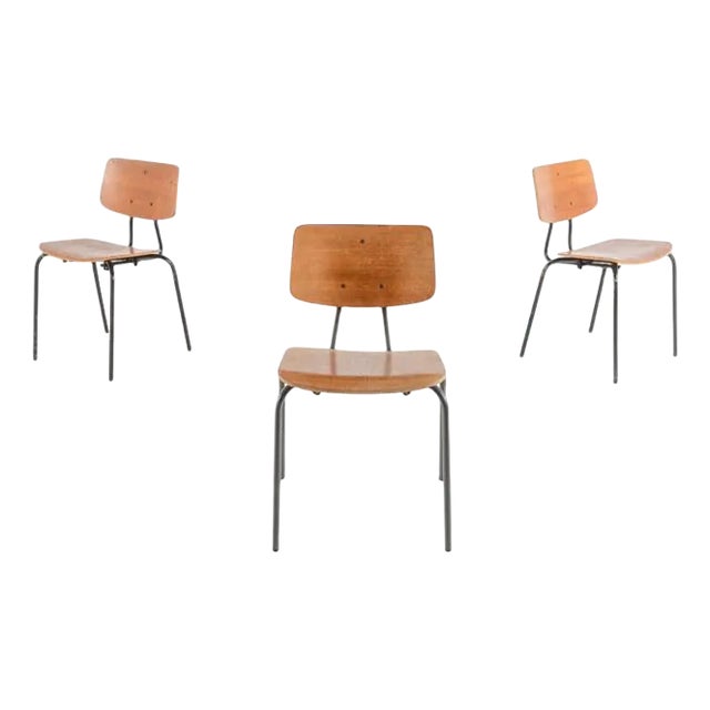 Danish School Chairs, 1960s, Set of 3 For Sale