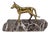 Hollywood Regency Stylized Brass Greyhound Sculpture on Marble Base, 1960s For Sale