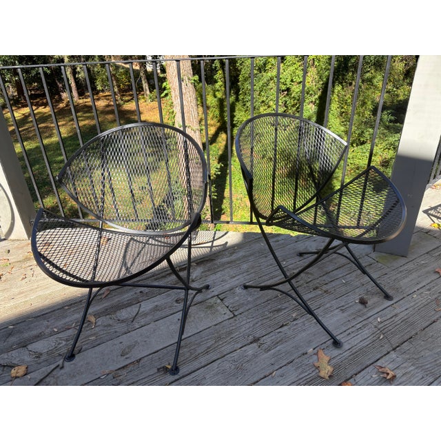 Metal Tempestini Orange Slice Chairs, a Restored Pair For Sale - Image 7 of 9
