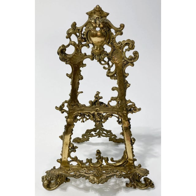 Substantial Antique Brass Victorian Style Table Easel For Sale - Image 9 of 9