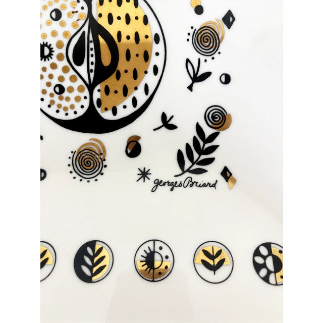 White Vintage Georges Briard "Forbidden Fruit" Glass Serving Tray For Sale - Image 8 of 9