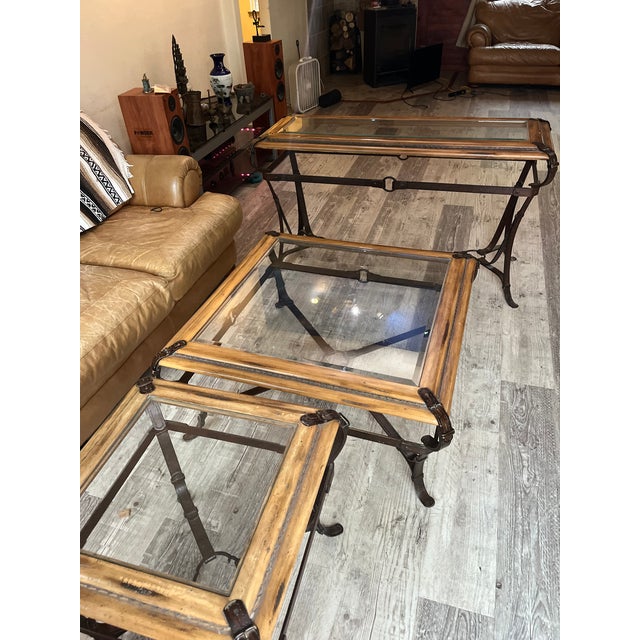 Mid-Century Modern Jacques Adnet for Hermès-Style Equestrian Campaign Coffee Table For Sale - Image 3 of 7