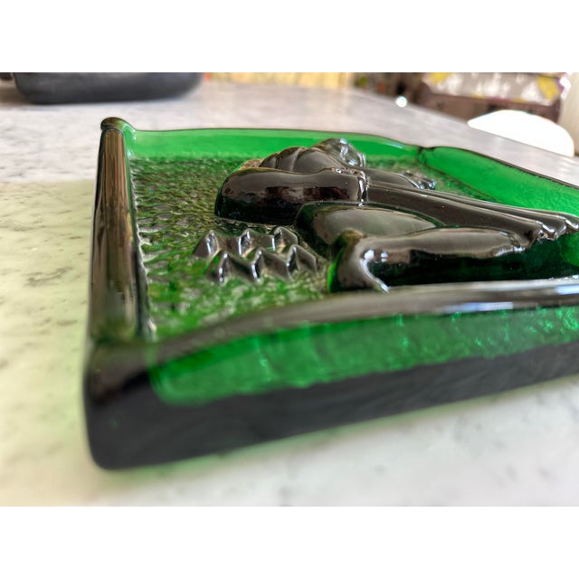 1950s Mid-Century Polish Glass Zodiac Block Aquarius, 1956 For Sale - Image 5 of 12