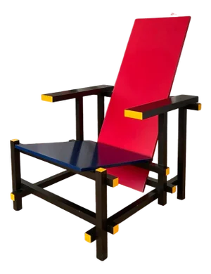 Vintage Armchair in Red and Blue by Gerrit Rietveld for Cassina