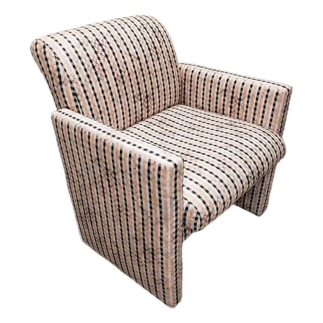 1980s Milo Baughman for Directional Custom Upholstered Lounge Chair With Original Tags For Sale