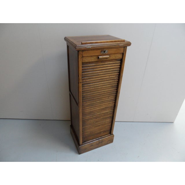 Filing Cabinet with Roller Shutter with Lectern, 1890s For Sale - Image 5 of 12
