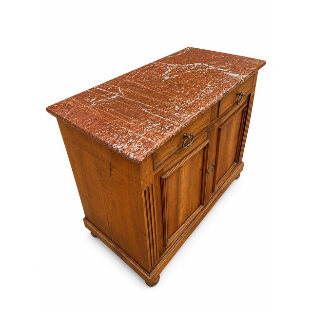 Antique Low Sideboard with Marble Top, 1950s For Sale - Image 4 of 8