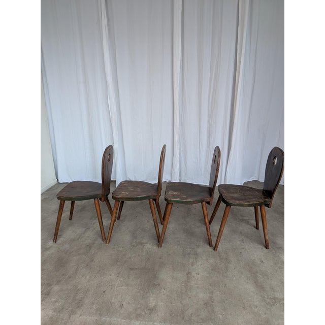 Vintage Brutalist Rustic Farmhouse Dining Chair, 1970s, Set of 4 For Sale - Image 10 of 18