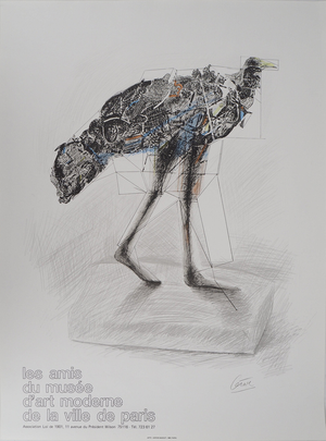 Cesar, Poule en marche, Lithograph