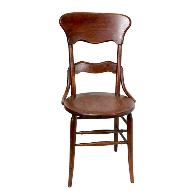 American Early 20th Century Victorian Oak Bentwood Side Chair For Sale - Image 3 of 12