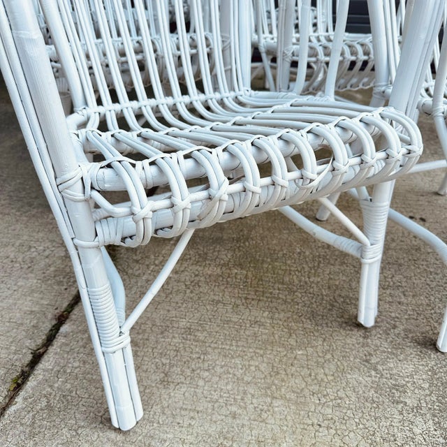 Italian Style Outdoor Rattan Patio Chairs - 8 Available For Sale - Image 10 of 12