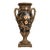 French-Style Black Porcelain Vase – Hand-Painted Floral Motifs With Gilded Bronze Details For Sale