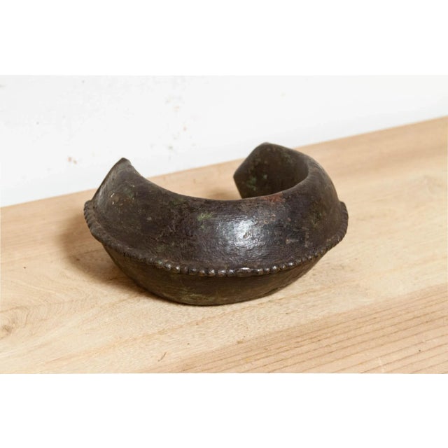 Rustic Large Antique Patinated Bronze Currency Bracelet For Sale - Image 3 of 5