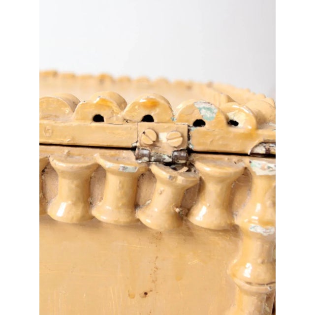 Goldenrod Antique Folk Art Spool Trunk For Sale - Image 8 of 12