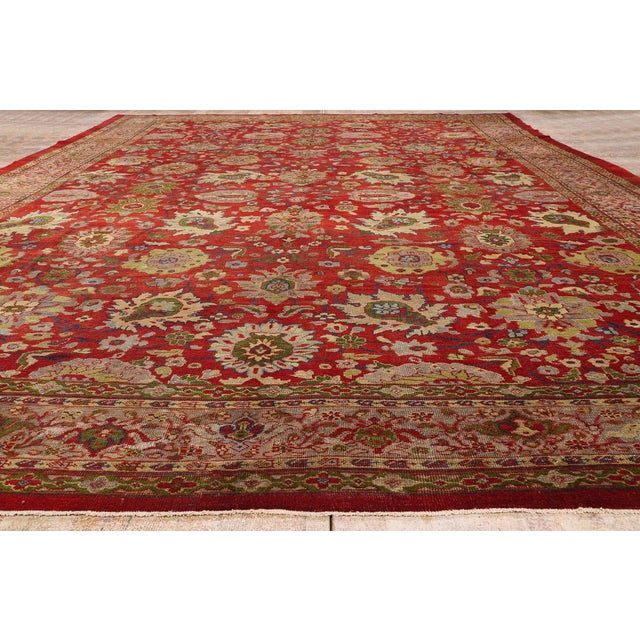 Red Late 19th Century Persian Sultanabad Rug, 12'03 X 18'11 For Sale - Image 8 of 9