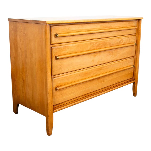 1960s Mid Century Danish Modern Chest Drawers Dresser Solid Wood Blonde 3 Drawers For Sale