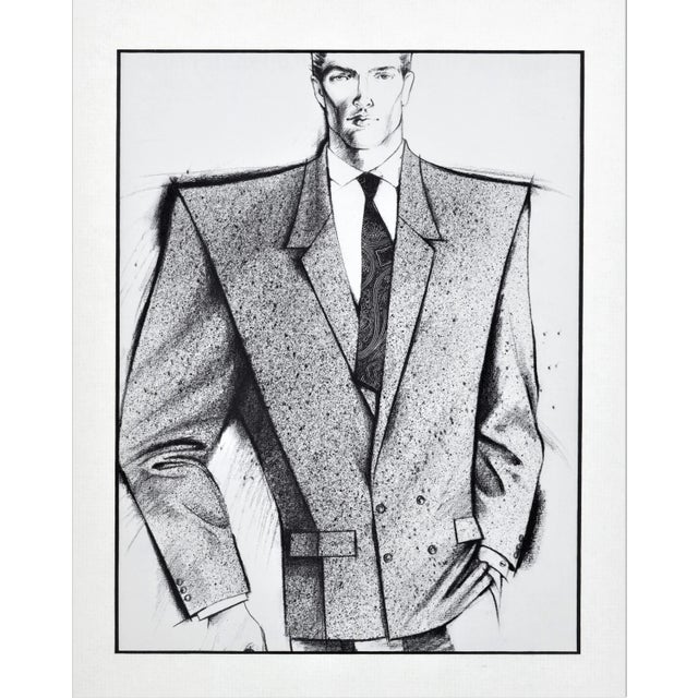 Set of 2 Matted Men's Pierre Cardin Suit Fashion Prints For Sale - Image 9 of 9