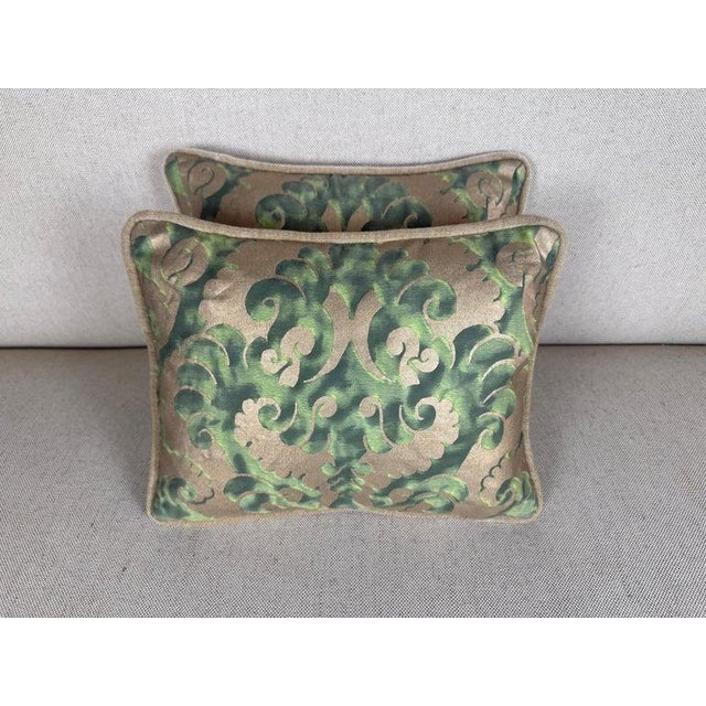Pair of Petite Fortuny Venetian Textile Pillows For Sale In Los Angeles - Image 6 of 7