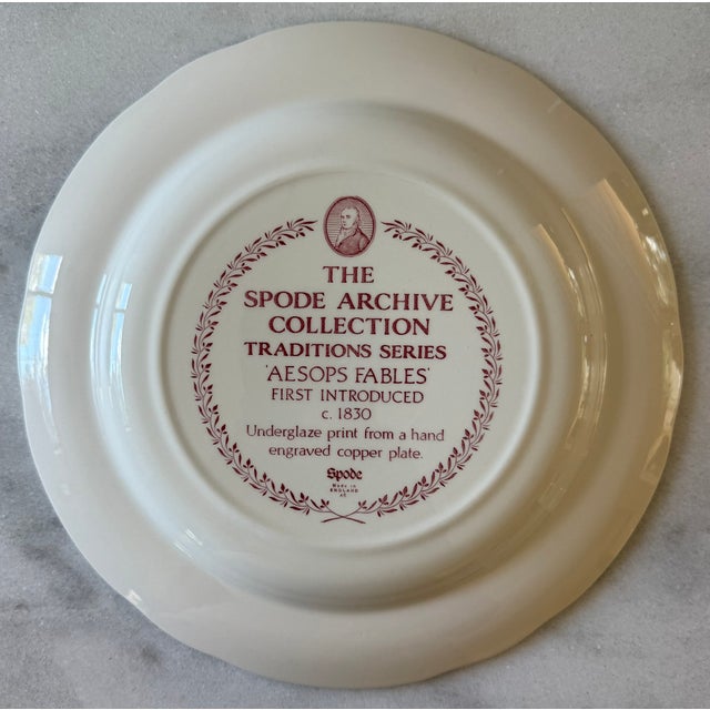Set of 6 Vintage Red and White Spode Archive Collection Plates For Sale - Image 13 of 16
