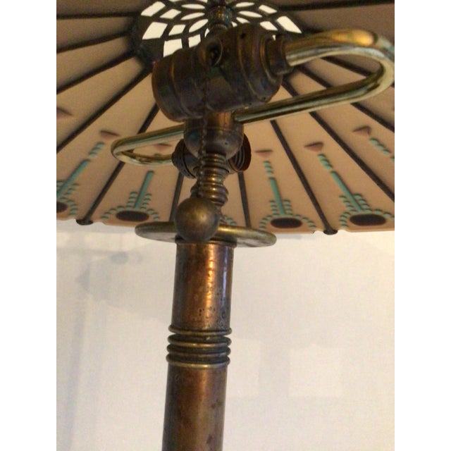 1950s Brass Table Lamp With Brass and Glass Shade For Sale - Image 9 of 10
