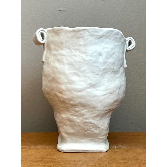 Vintage Handcrafted Ceramic Vase For Sale - Image 4 of 12