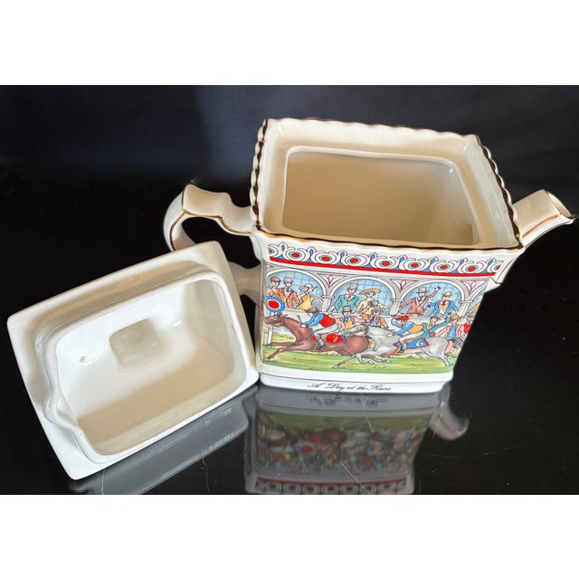 Ceramic 1940s A Day at the Races Teapot Windsor Made in England by Sadler Company For Sale - Image 7 of 8