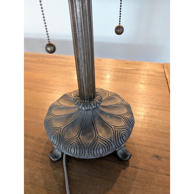 Vintage Tiffany Style Table Lamp For Sale - Image 4 of 4