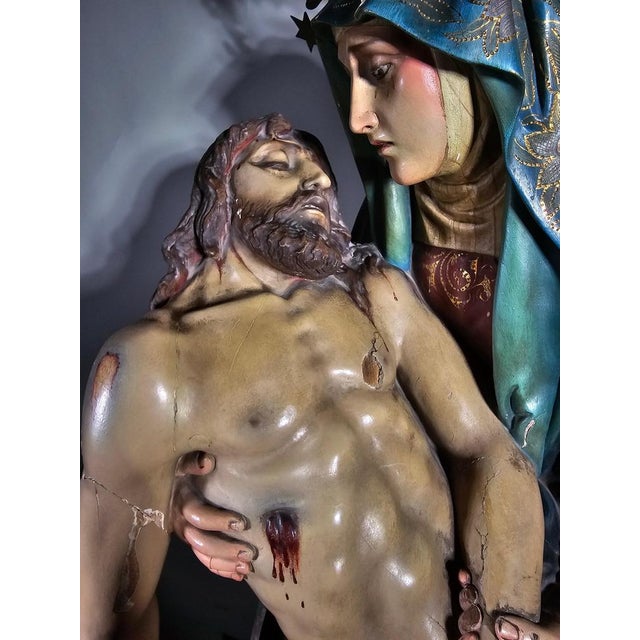 Metal 19th Century Sculpture The Pieta, 1800s For Sale - Image 7 of 18