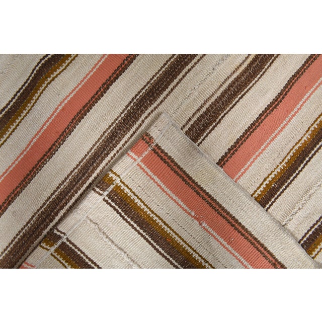 1970s Vintage Handmade Wool Cotton Turkish Beige Runner Rug For Sale In San Francisco - Image 6 of 11