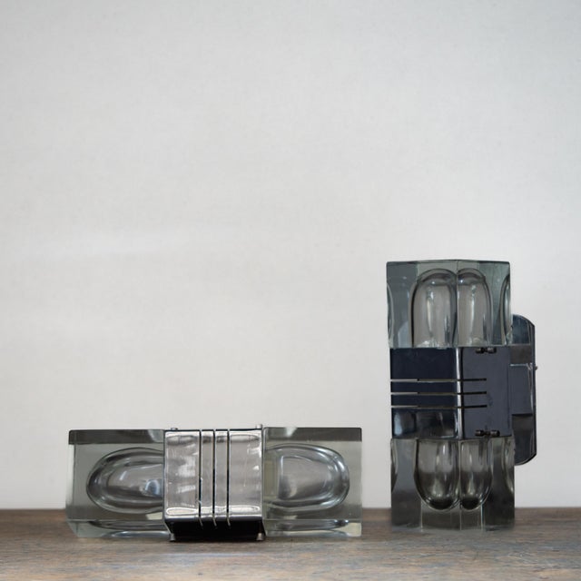 Murano Glass and Chromed Brass Wall Lights, Italy, 1970s, Set of 2 For Sale - Image 13 of 18