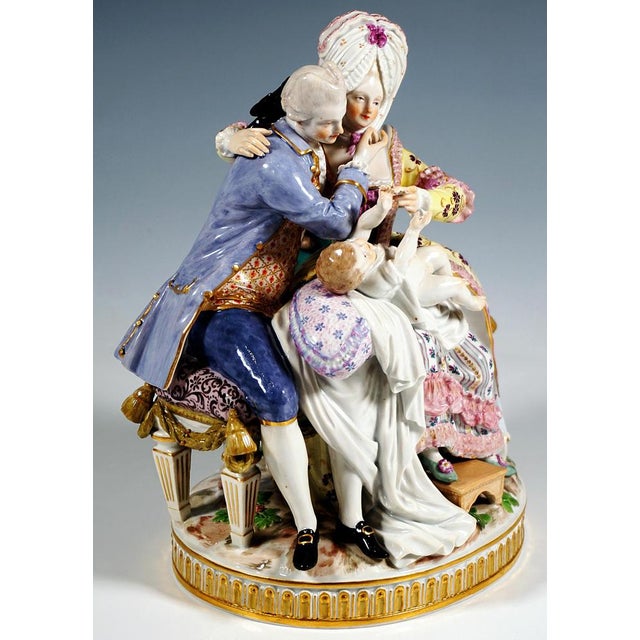 Rococo The Happy Parents Genre Group attributed to M.V. Acier for Meissen, Germany, 1924-1934 For Sale - Image 6 of 9