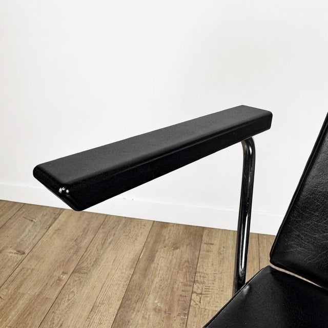 Black Black Vinyl Armchair by Wim Rietveld, 1950s For Sale - Image 8 of 13