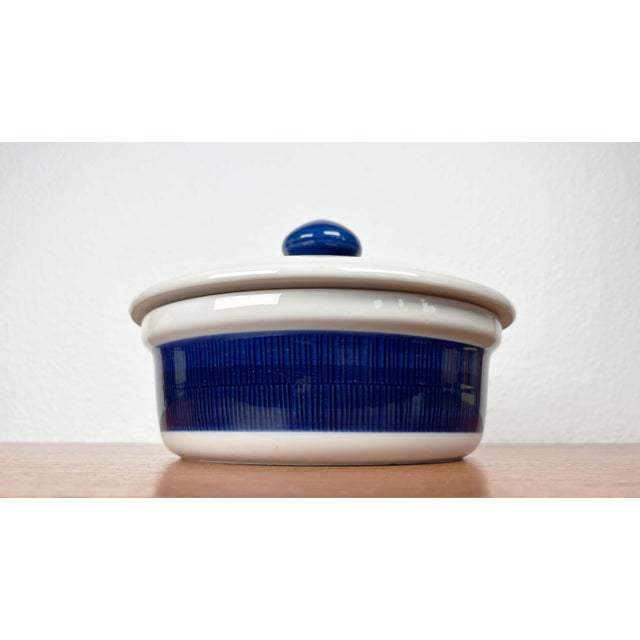 Mid-Century Modern Swedish Koka Blue, Blau, Bla Series Bowl with Lid by Hertha Bengtson for Rörstrand, 1950s For Sale - Image 9 of 16