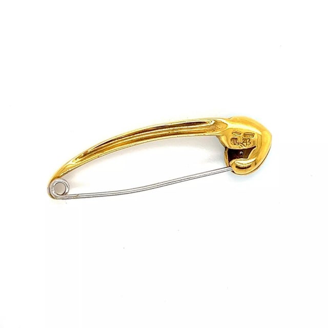Aaron Basha Diamond Enamel Baby Safety Pin Brooch For Sale - Image 4 of 6