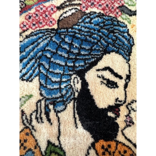 Small Abadeh Pictorial Rug, 1980s For Sale - Image 10 of 18