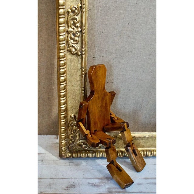 Wood Large Antique Victorian Gesso Gilt Frame For Sale - Image 7 of 8