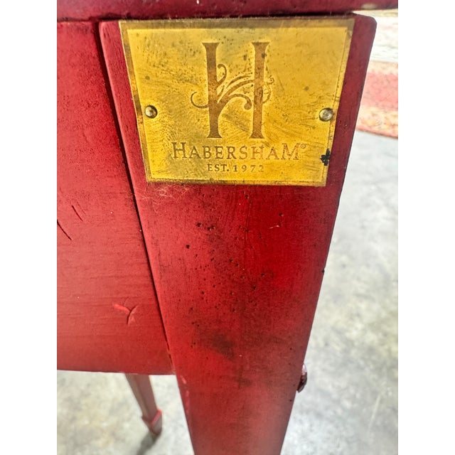 Vintage Perfectly Distressed Red Habersham Demilune Console Table For Sale - Image 9 of 10