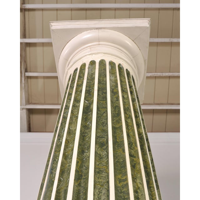 Set of Four Monumental Faux Marble Neoclassical Columns 10 Ft. For Sale - Image 16 of 18