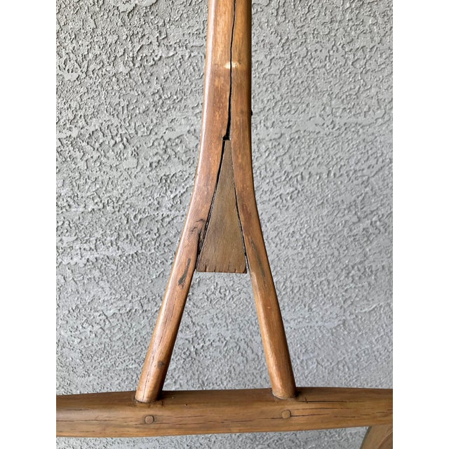 Circa 1920 Solid Hickory Wood & Metal Transport Sled With Moveable Pull Handle For Sale - Image 17 of 18